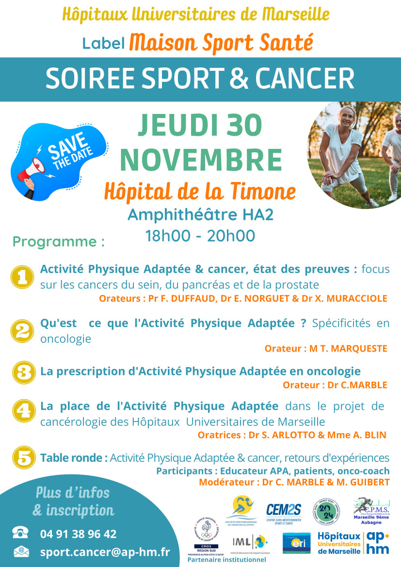 Programme Sport et Cancer La Timone 30 Novembre 2023